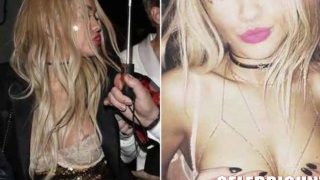 Rita Ora see through plus nipslips